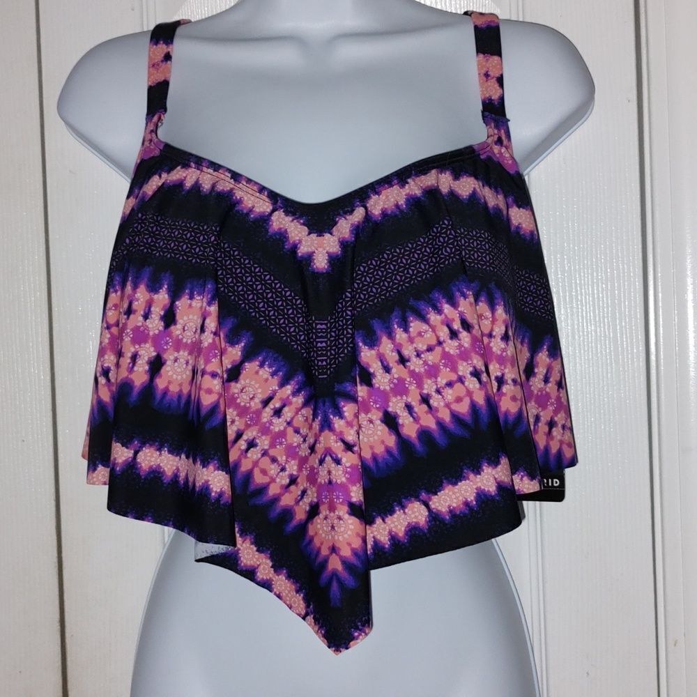 Torrid  Bikini Top Tie Dye V  Flounce  Sz 2X  NWT